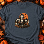 T-shirt Vampire et verres de vin, coloris gris foncé chiné