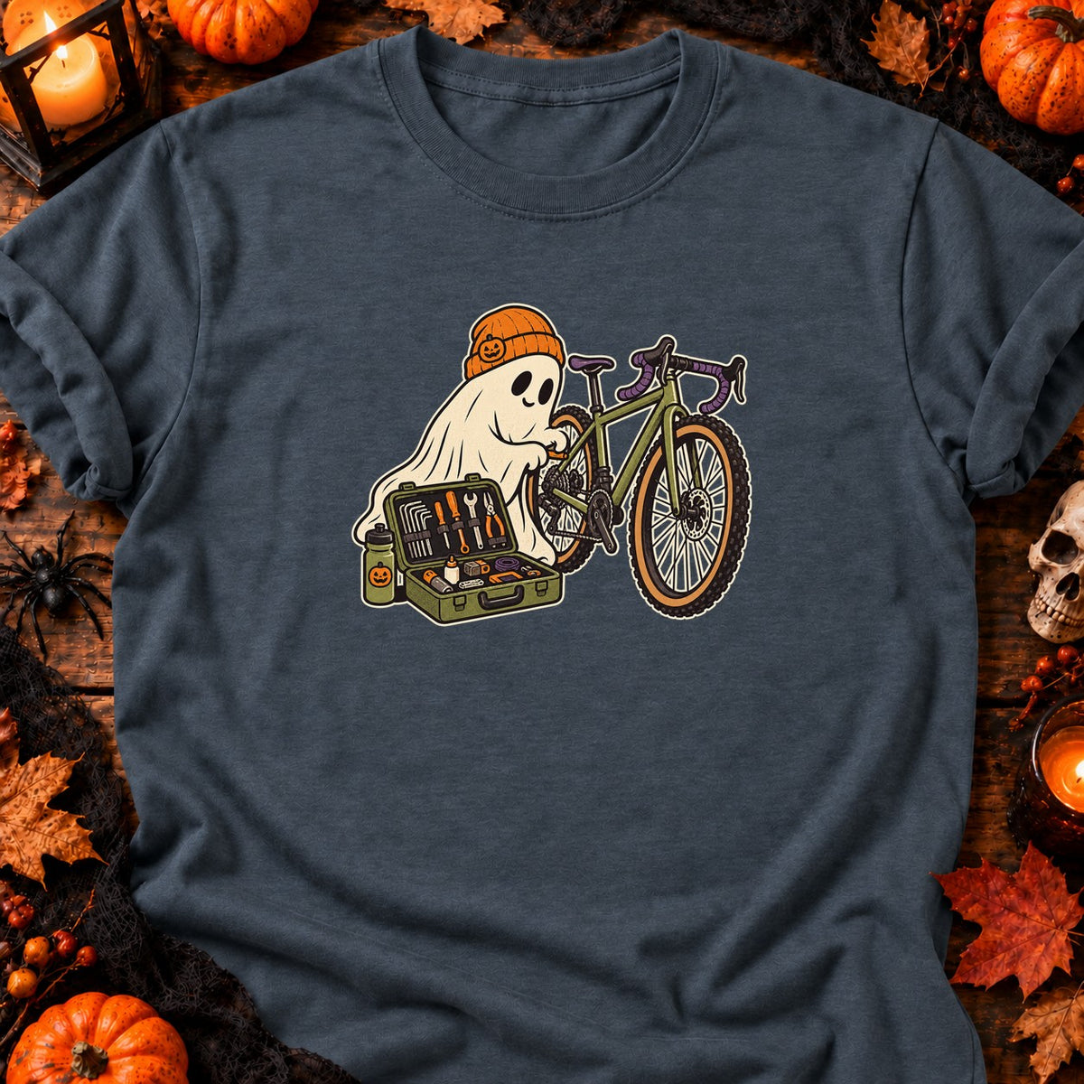 T-shirt Fantôme cycliste et kit de réparation, coloris gris foncé chiné