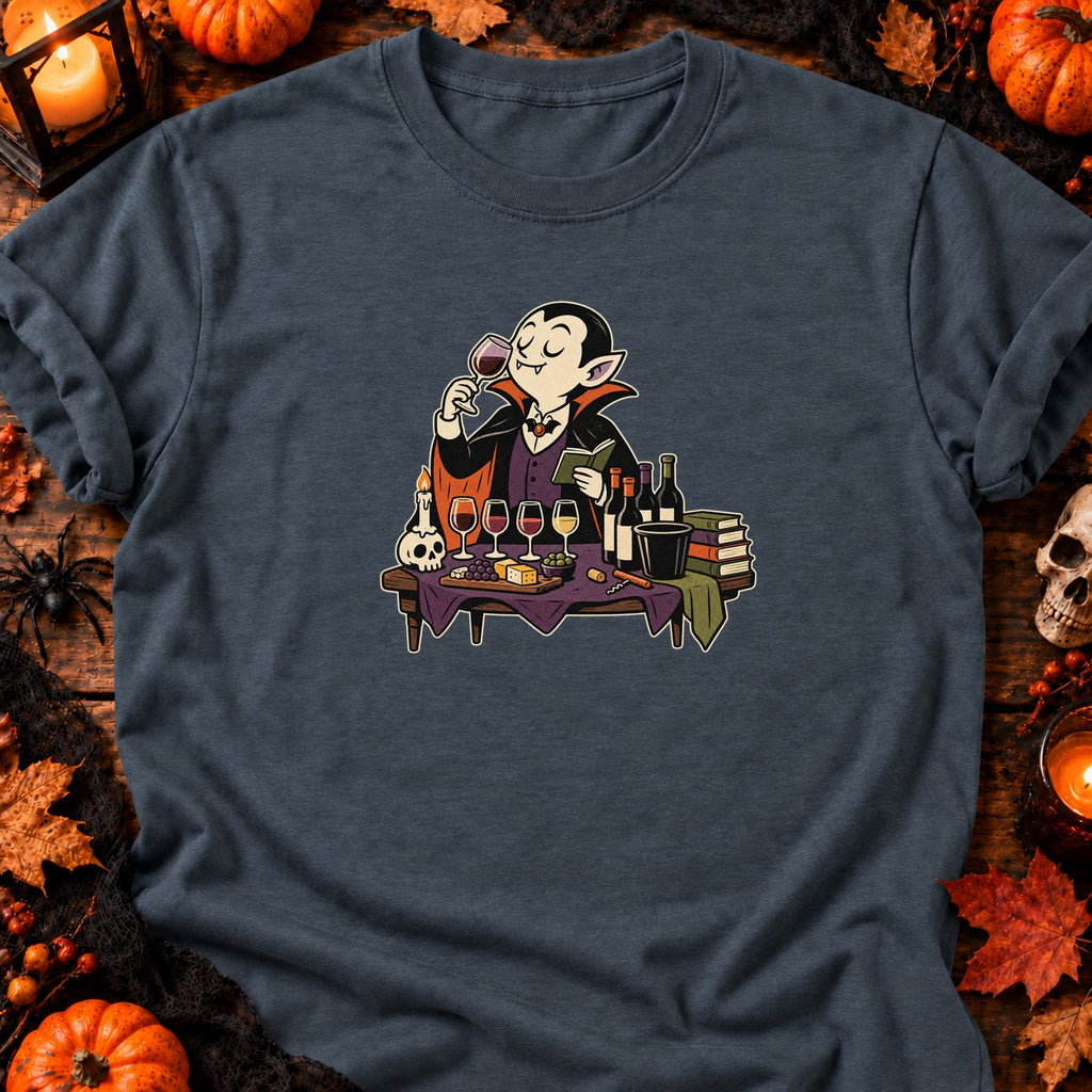 T-shirt Vampire Dégustation de Vin, coloris gris foncé chiné