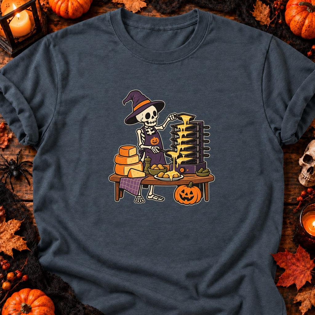 T-shirt Squelette raclette de l’enfer, coloris gris foncé chiné