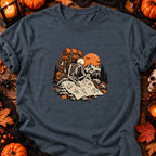 T-shirt Squelette randonneur carte trail, coloris gris foncé chiné