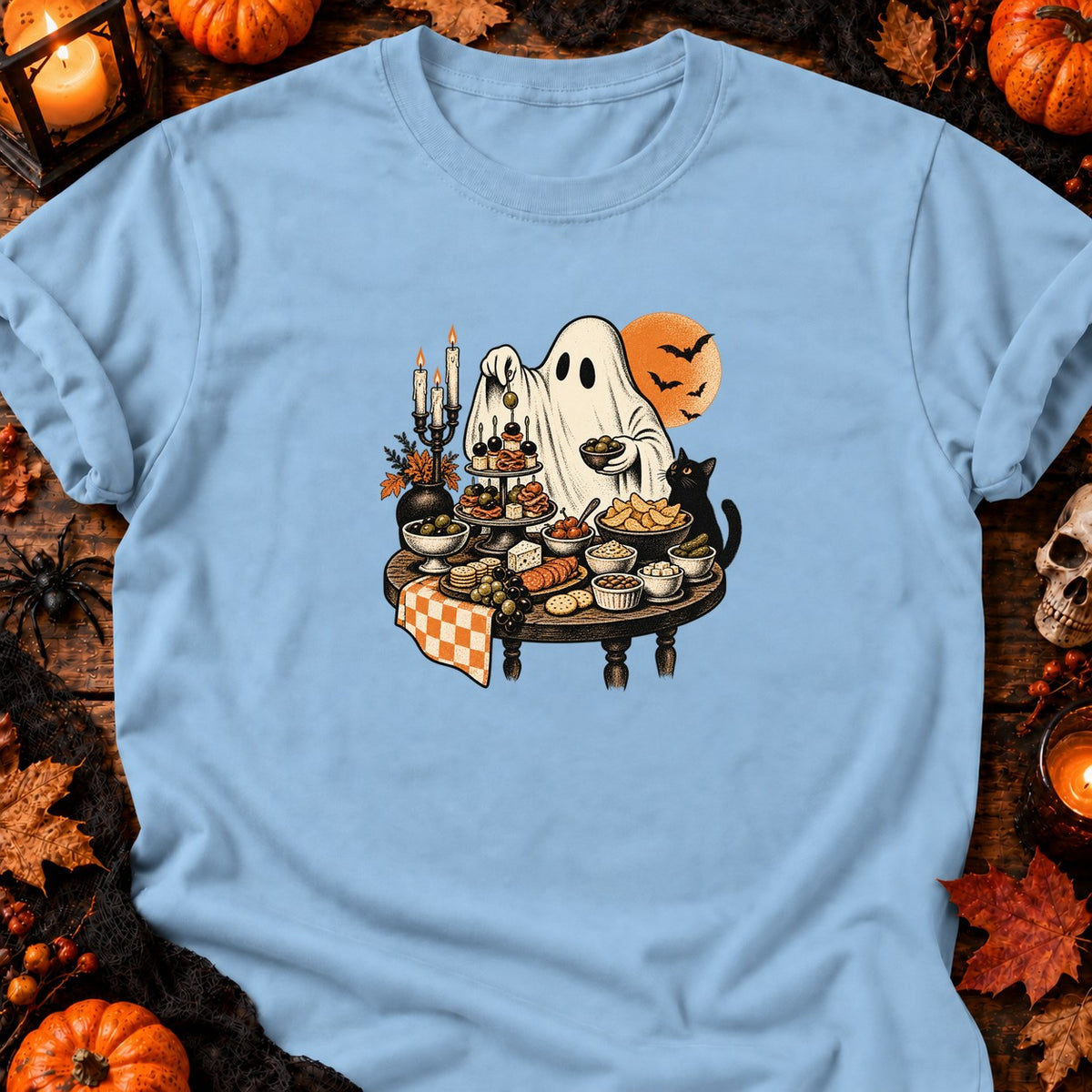 T-shirt Fantôme apéro vintage, coloris bleu clair