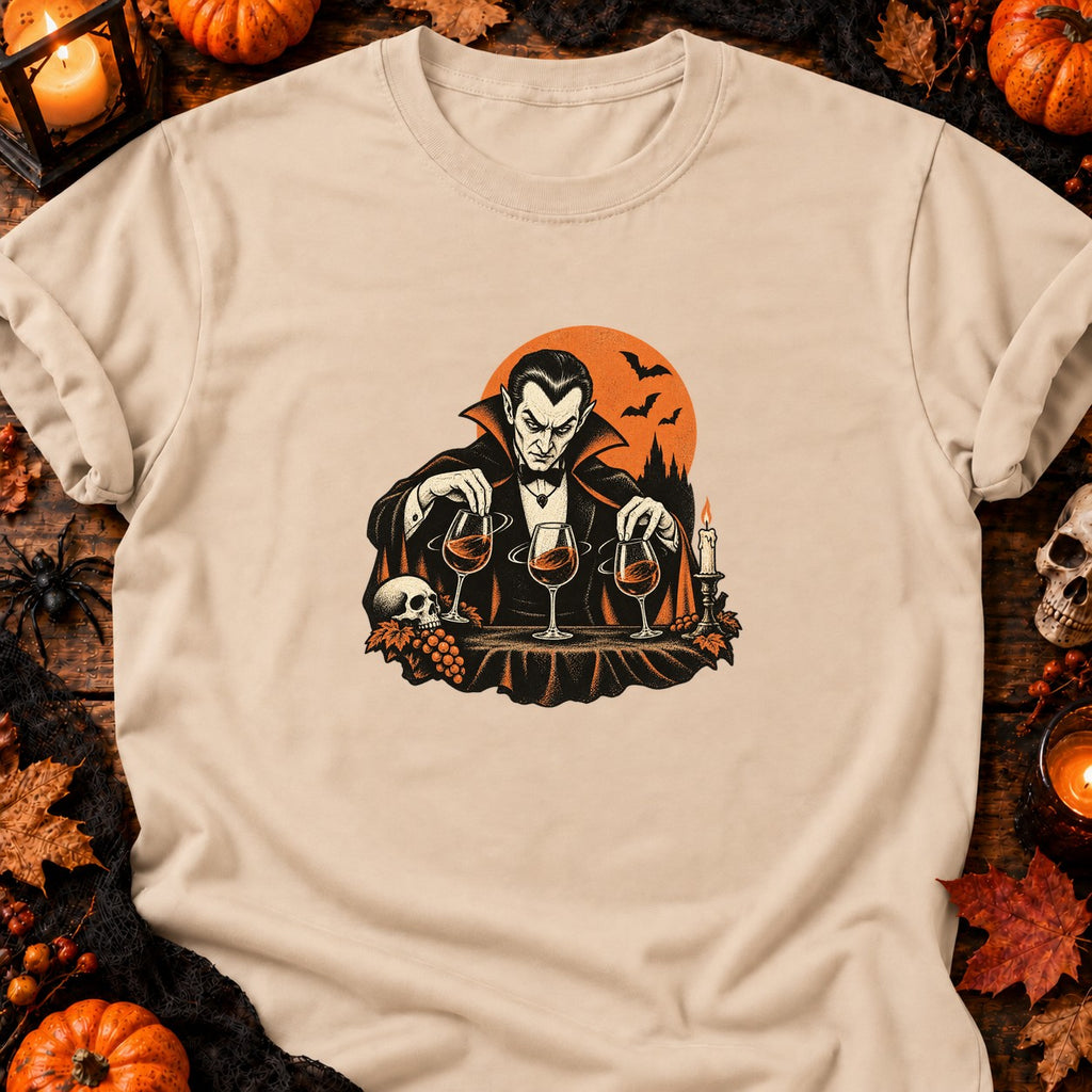 T-shirt Vampire et verres de vin, coloris naturel