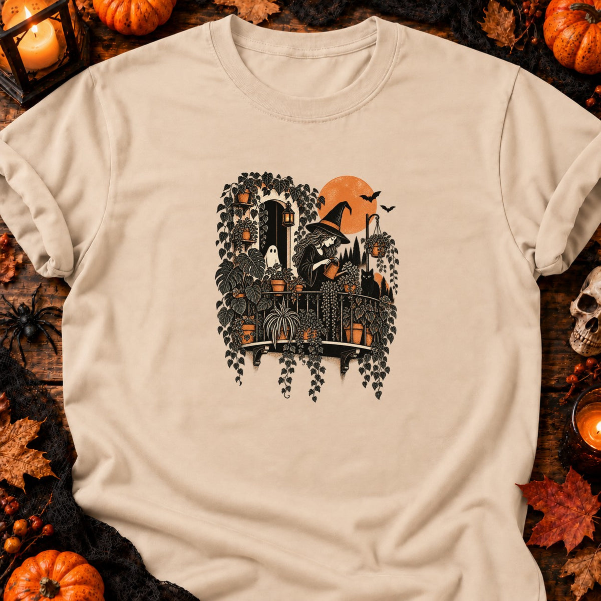 T-shirt Sorcière au balcon jungle, coloris naturel