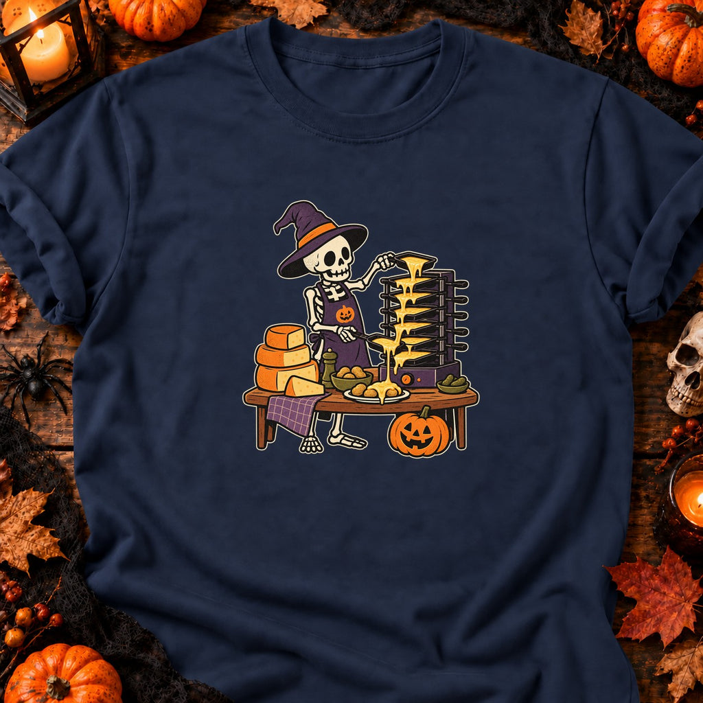 T-shirt Squelette raclette de l’enfer, coloris bleu marine