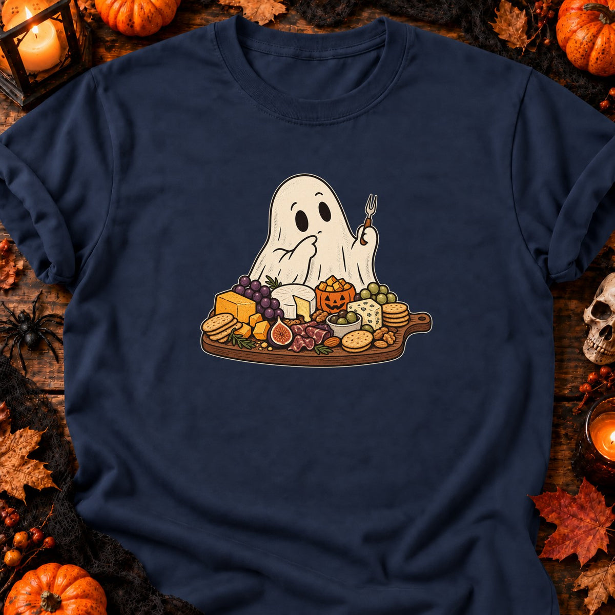 T-shirt Fantôme gourmet plateau de fromages, coloris bleu marine