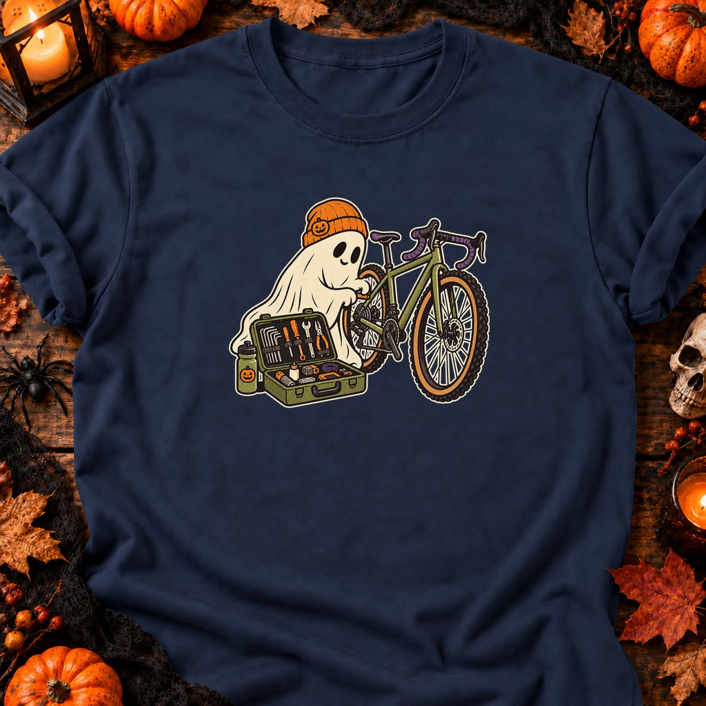 T-shirt Fantôme cycliste et kit de réparation, coloris bleu marine