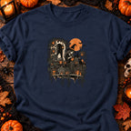 T-shirt Sorcière au balcon jungle, coloris bleu marine