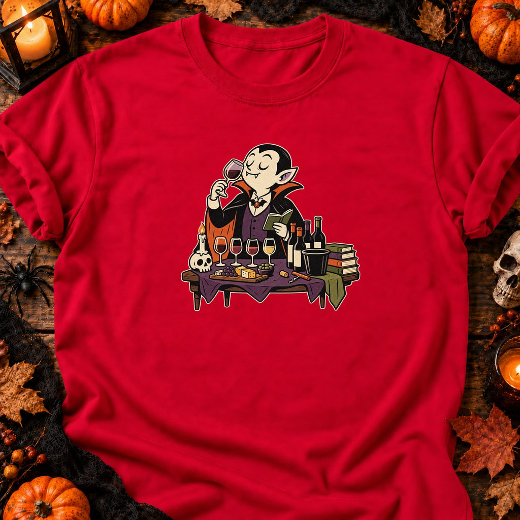 T-shirt Vampire Dégustation de Vin, coloris rouge