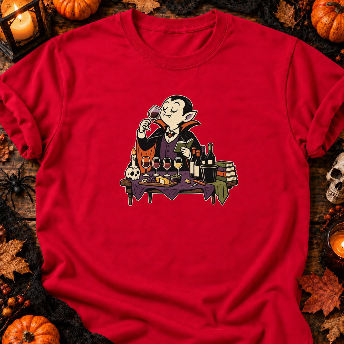 T-shirt Vampire Dégustation de Vin, coloris rouge