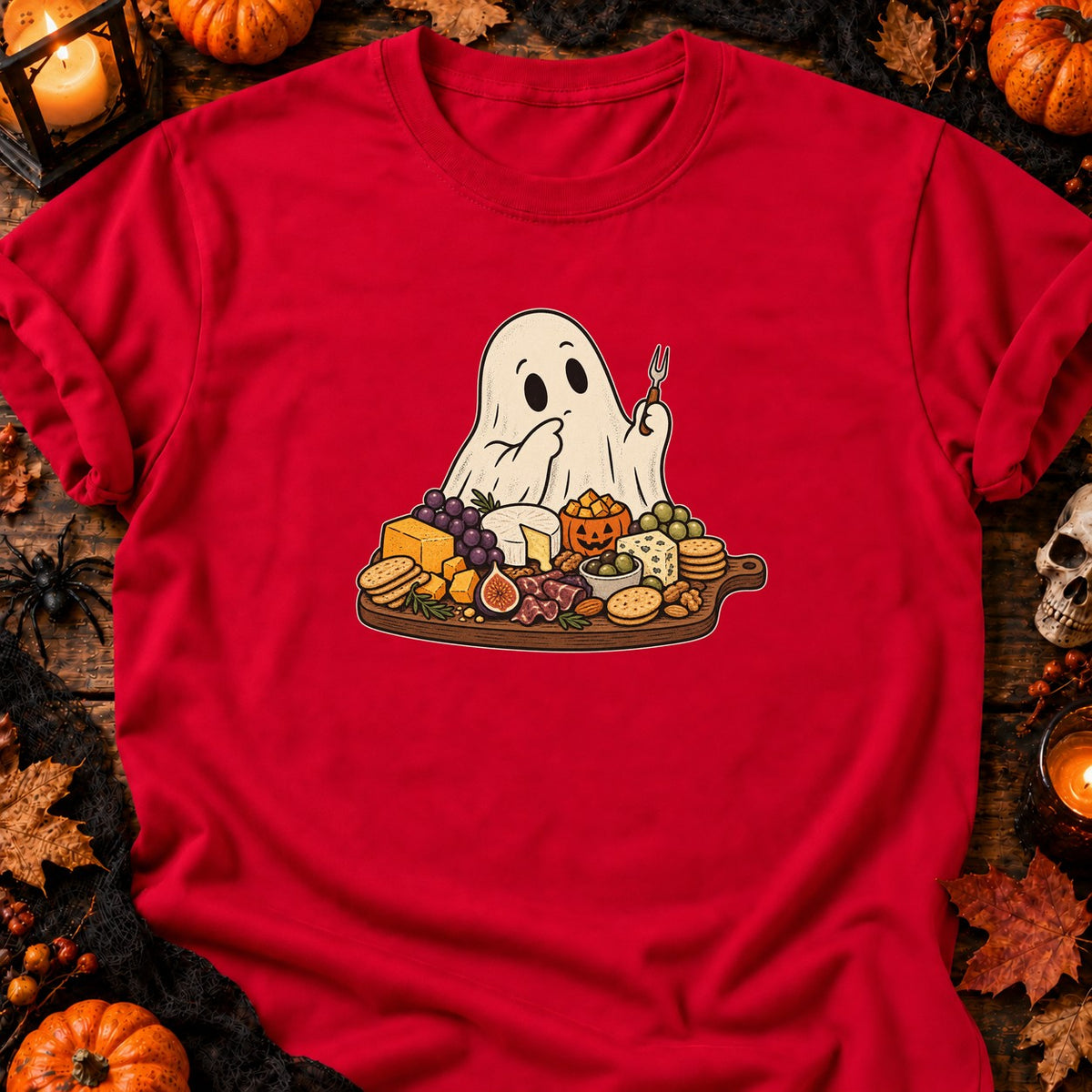 T-shirt Fantôme gourmet plateau de fromages, coloris rouge