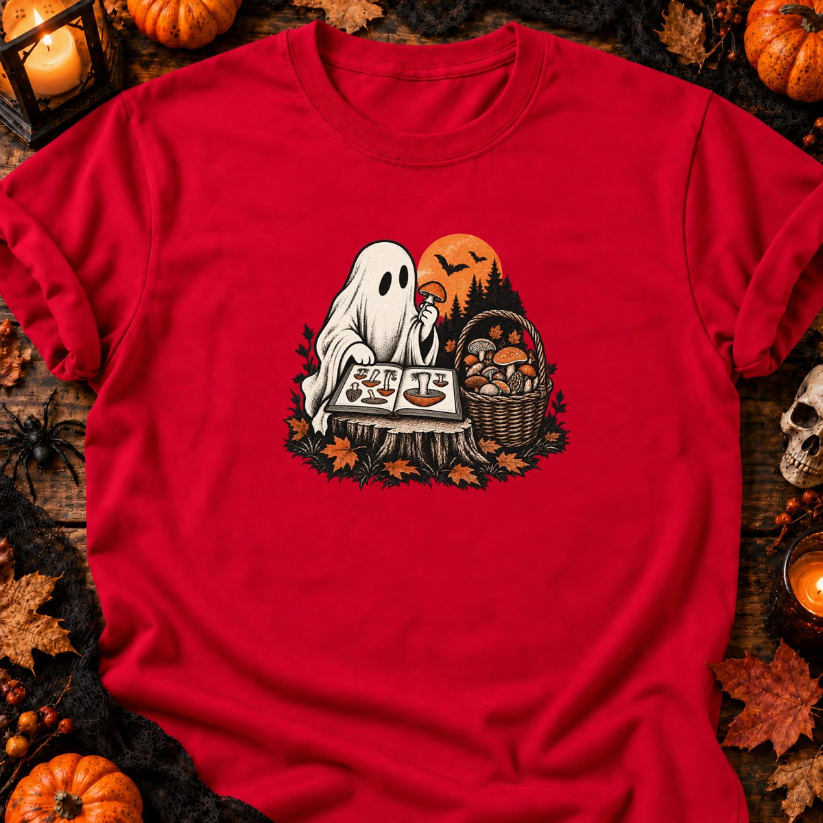 T-shirt Fantôme mycologue vintage, coloris rouge