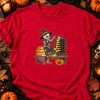T-shirt Squelette raclette de l’enfer, coloris rouge