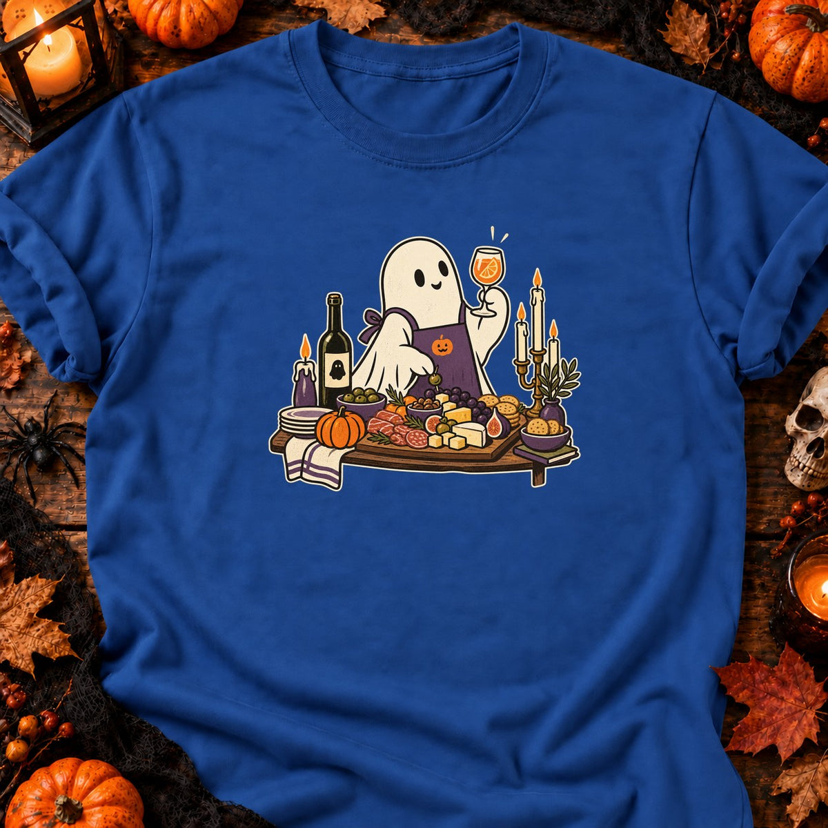 T-shirt Fantôme Apéro d’Automne, coloris bleu roi