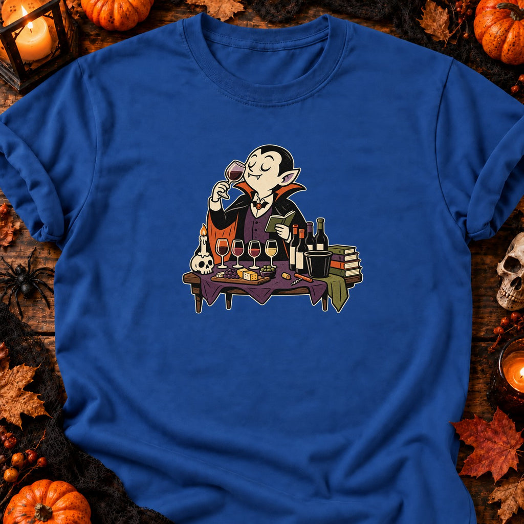 T-shirt Vampire Dégustation de Vin, coloris bleu roi