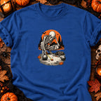 T-shirt Squelette et boules de pétanque, coloris bleu roi