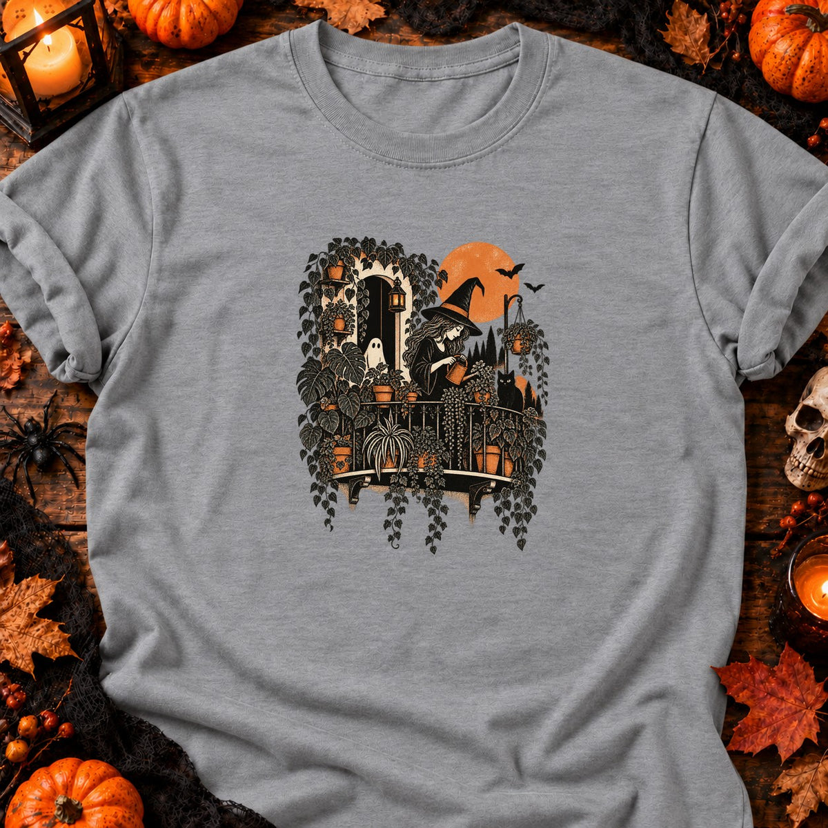 T-shirt Sorcière au balcon jungle, coloris gris sport