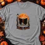 T-shirt Squelette lecteur sur banc, coloris gris sport