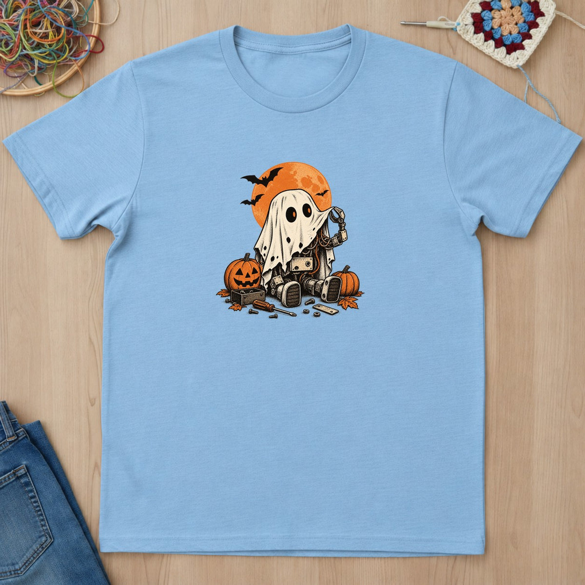 T-shirt mockup — Light Blue