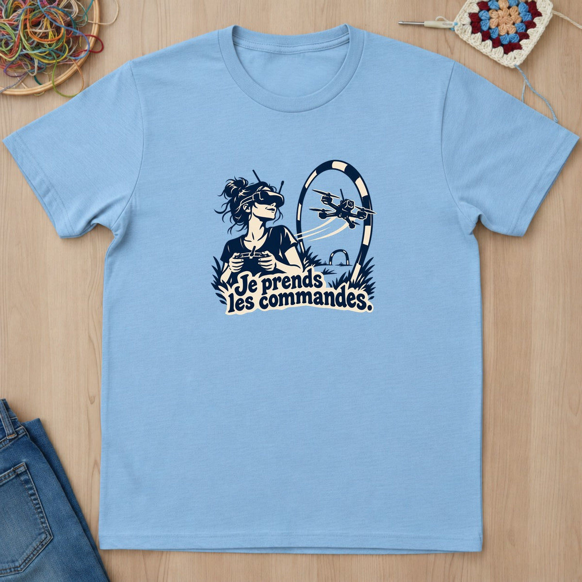 T-shirt mockup — Light Blue