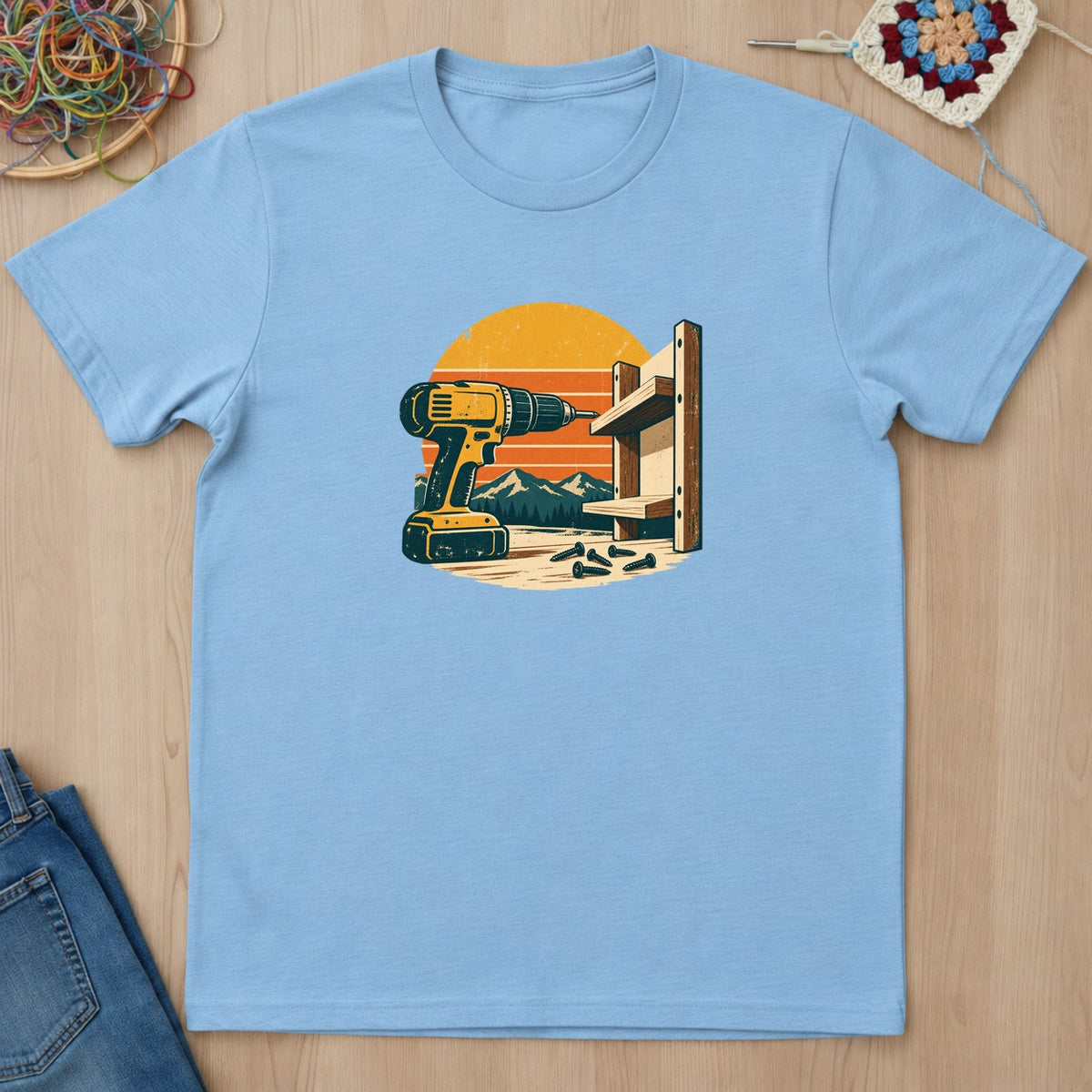 T-shirt mockup — Light Blue