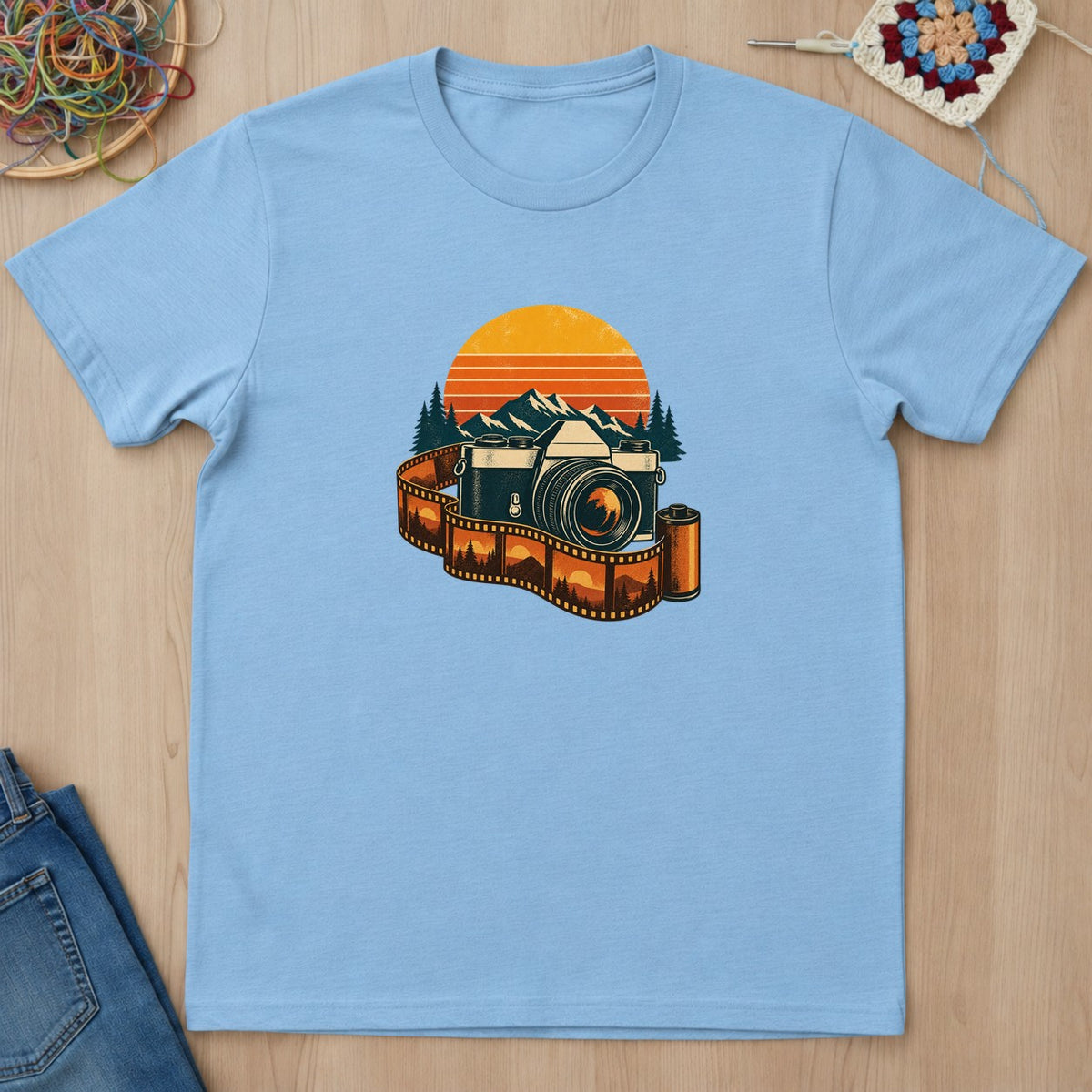 T-shirt mockup — Light Blue