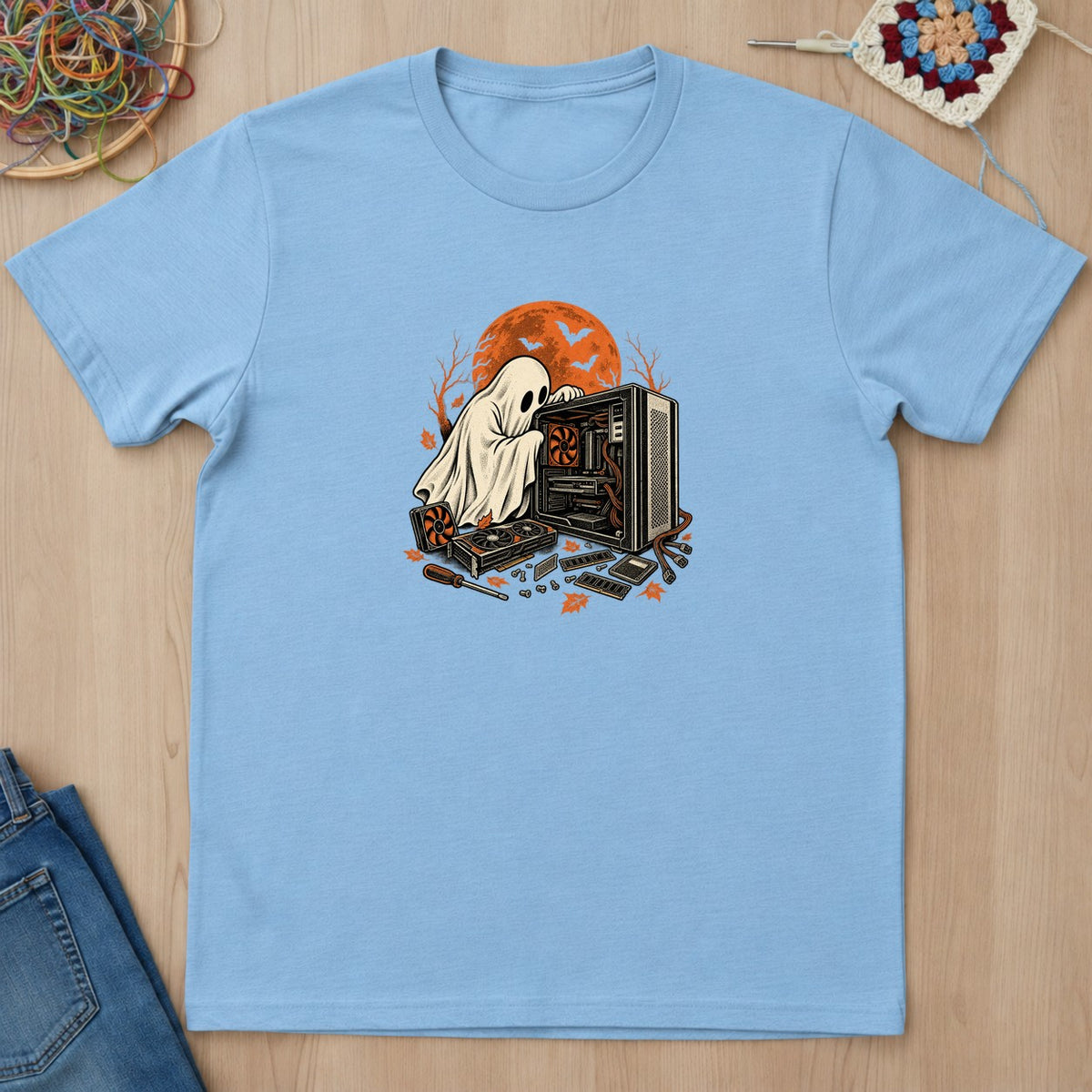 T-shirt mockup — Light Blue
