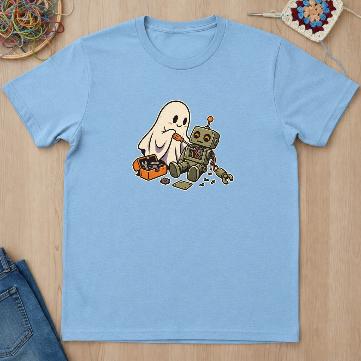 T-shirt mockup — Light Blue