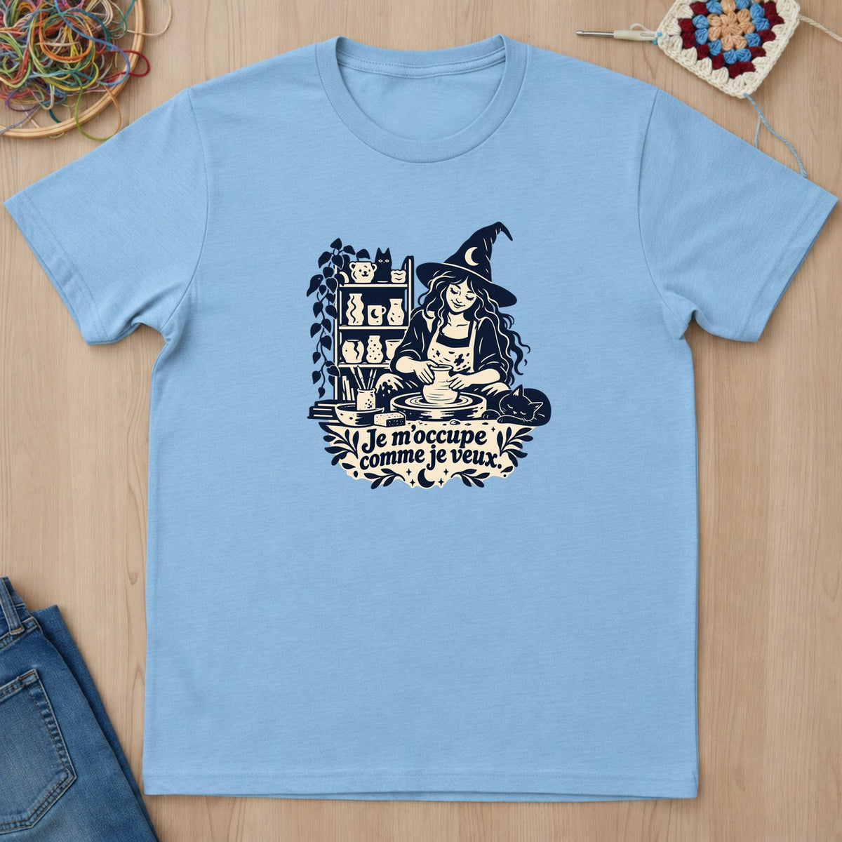 T-shirt mockup — Light Blue