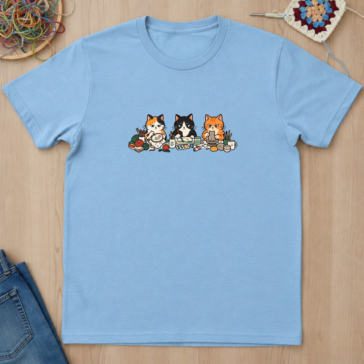 T-shirt mockup — Light Blue