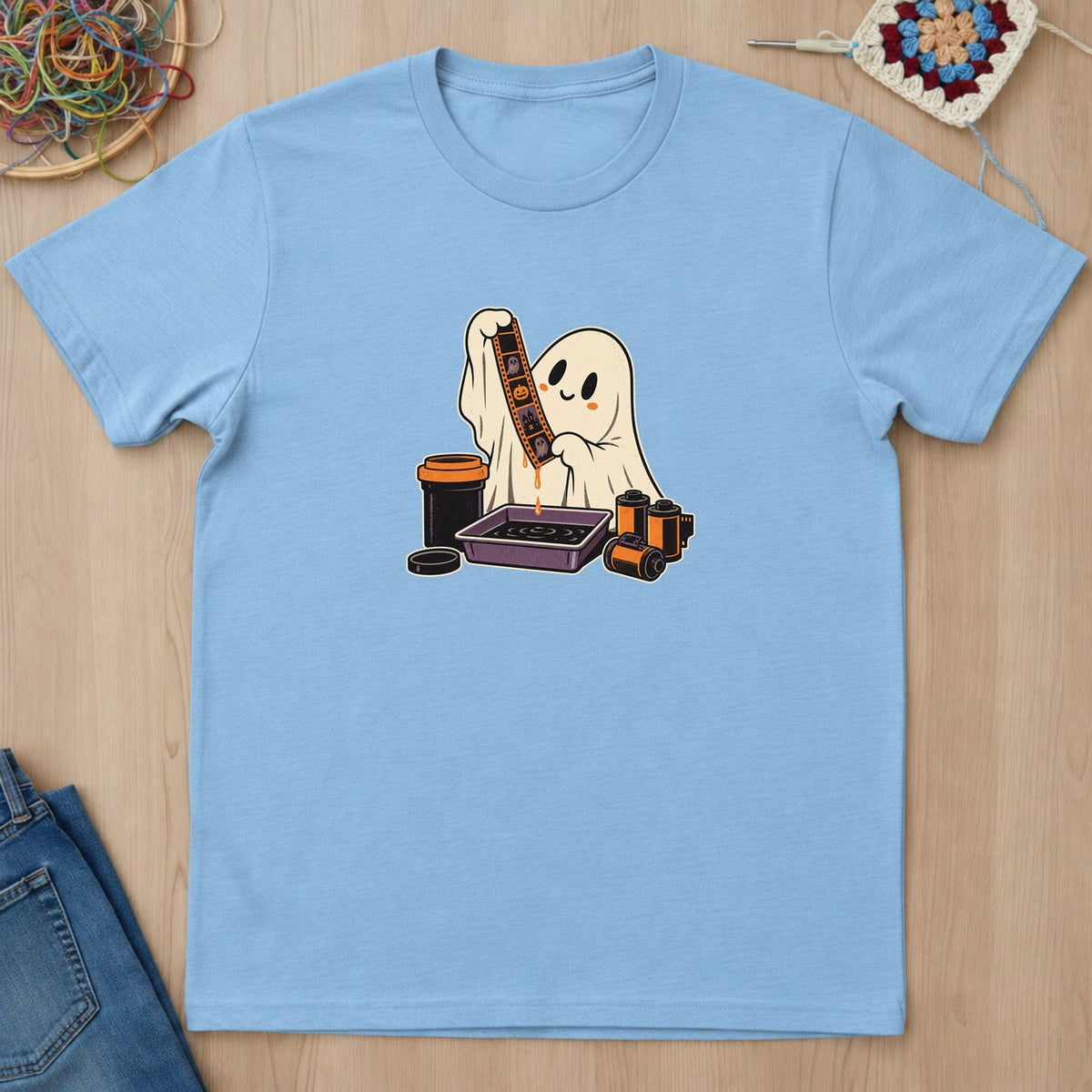 T-shirt mockup — Light Blue