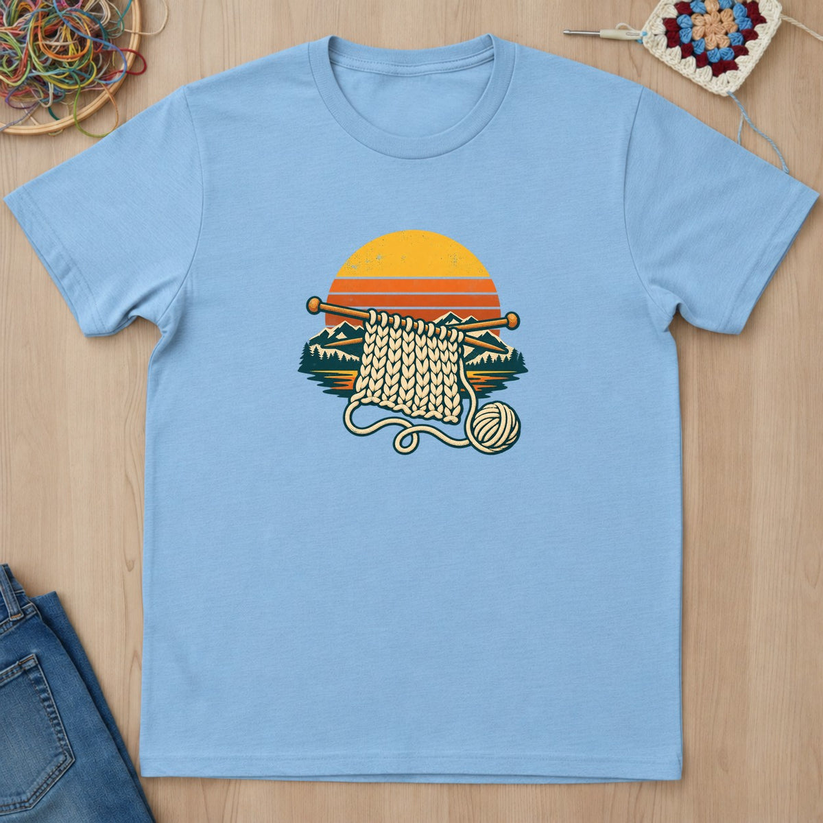 T-shirt mockup — Light Blue