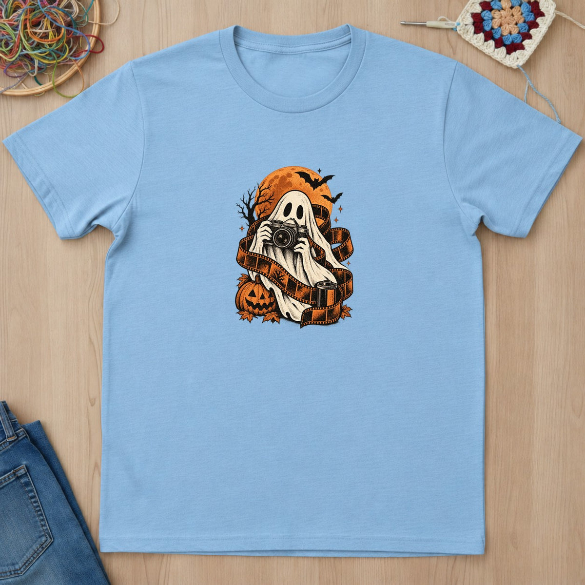 T-shirt mockup — Light Blue