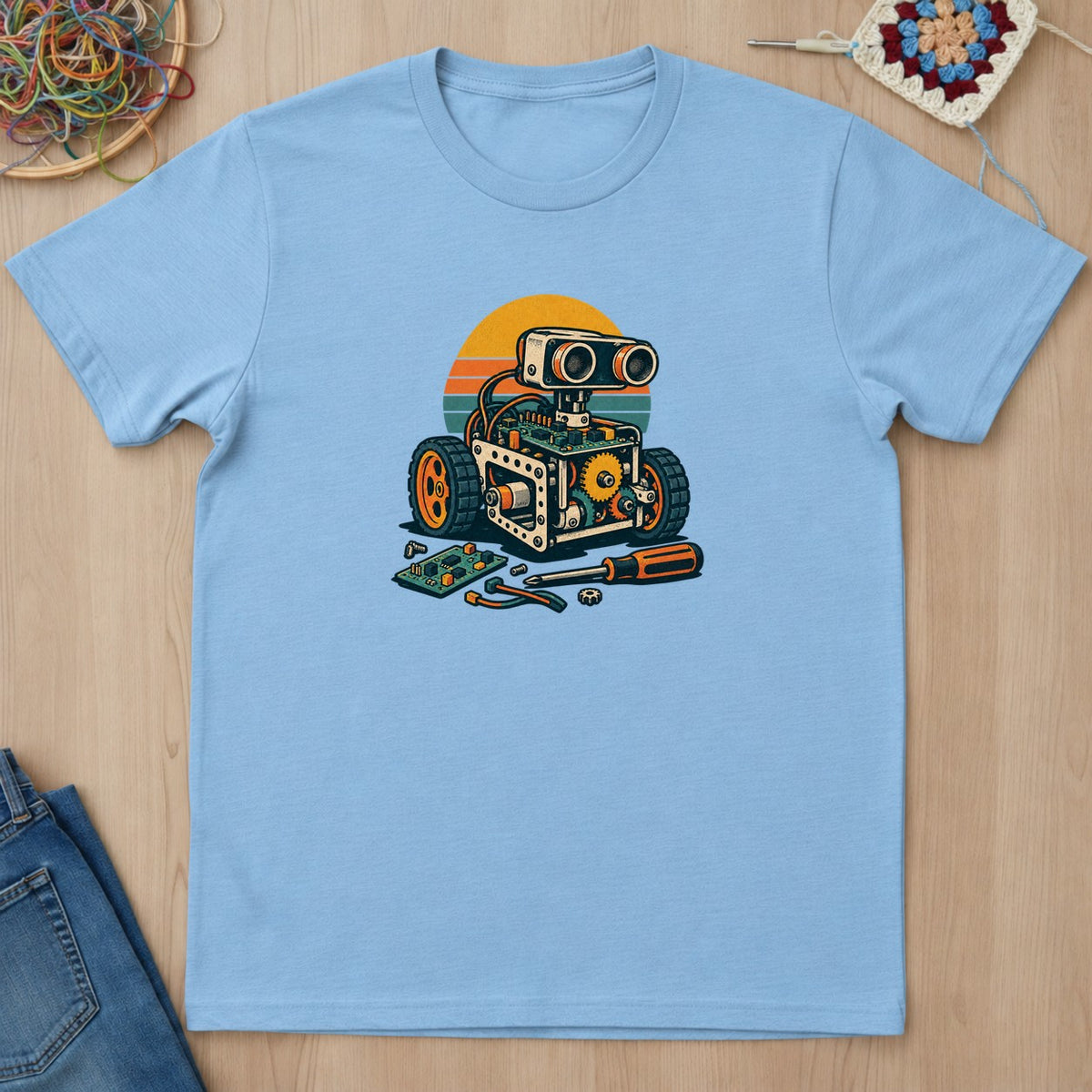 T-shirt mockup — Light Blue