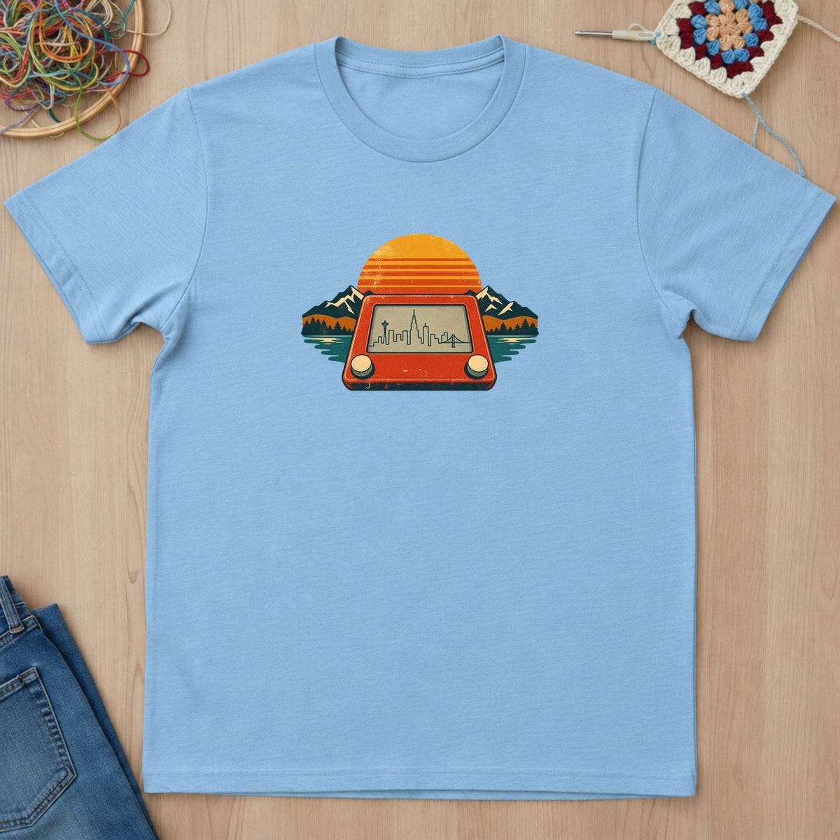 T-shirt mockup — Light Blue