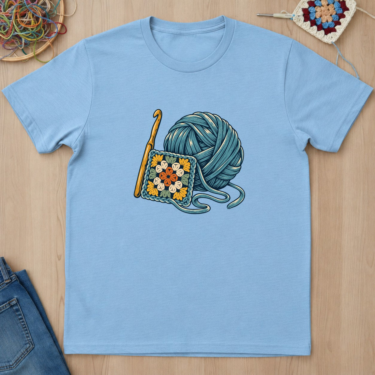 T-shirt mockup — Light Blue