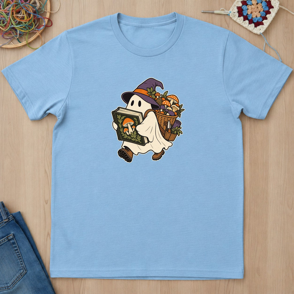 T-shirt bleu clair présenté à plat