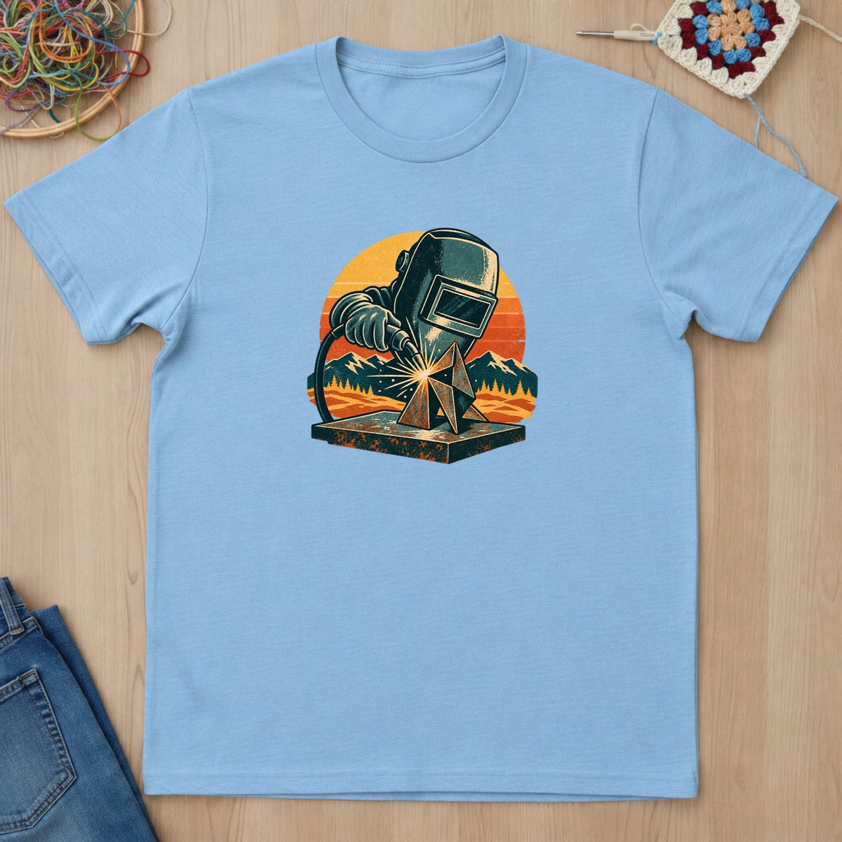 T-shirt mockup — Light Blue