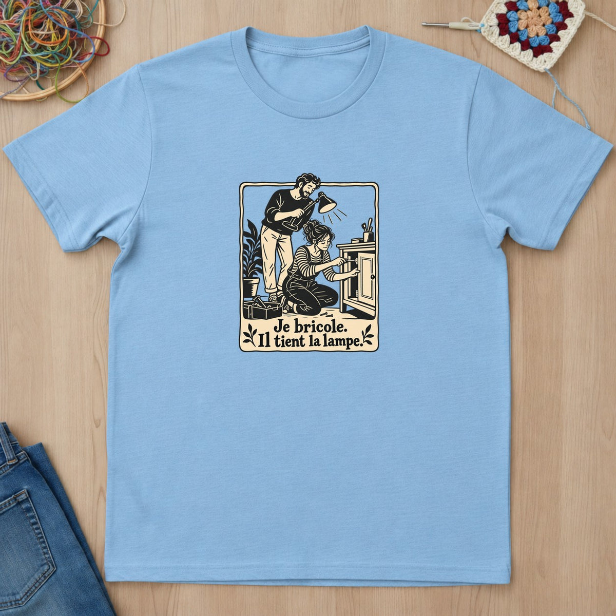T-shirt mockup — Light Blue