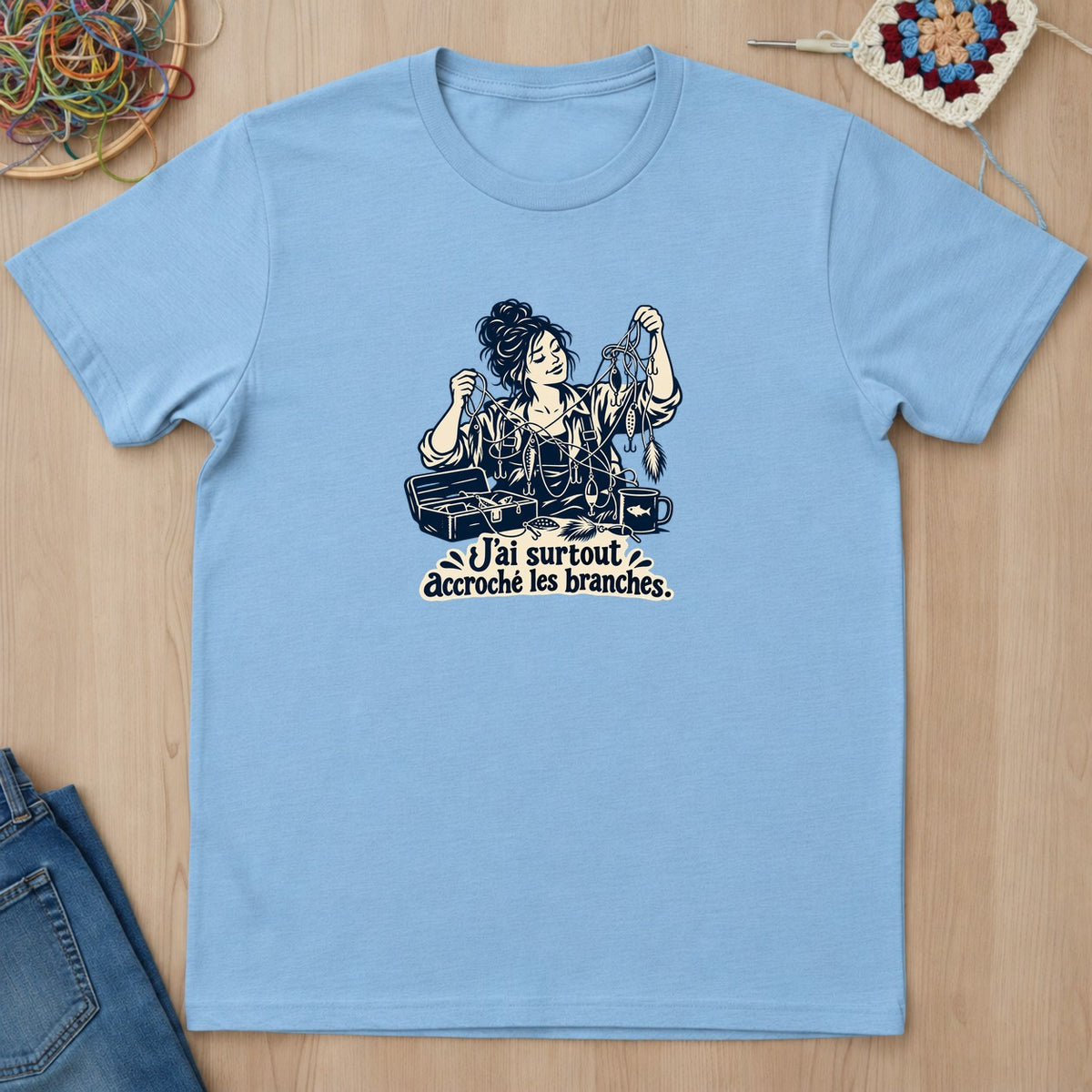 T-shirt mockup — Light Blue