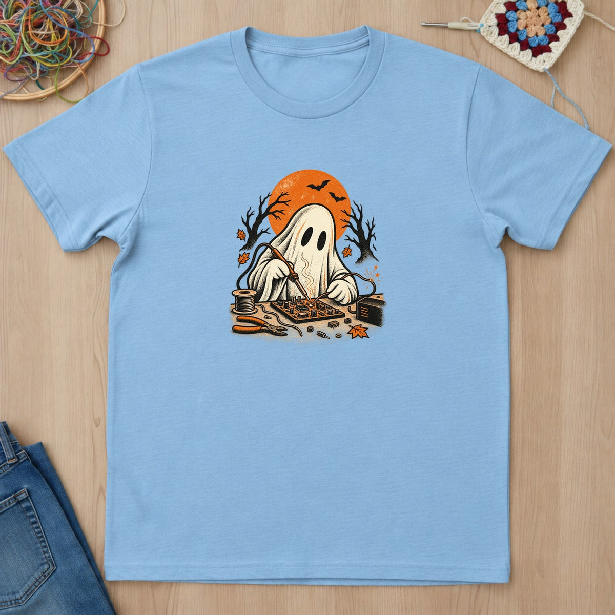 T-shirt mockup — Light Blue
