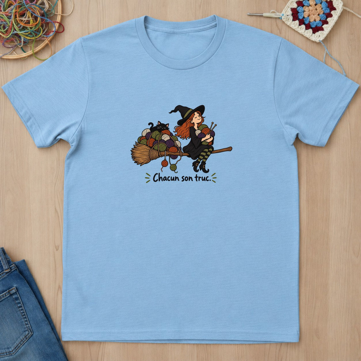 T-shirt mockup — Light Blue