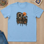 T-shirt bleu clair présenté à plat