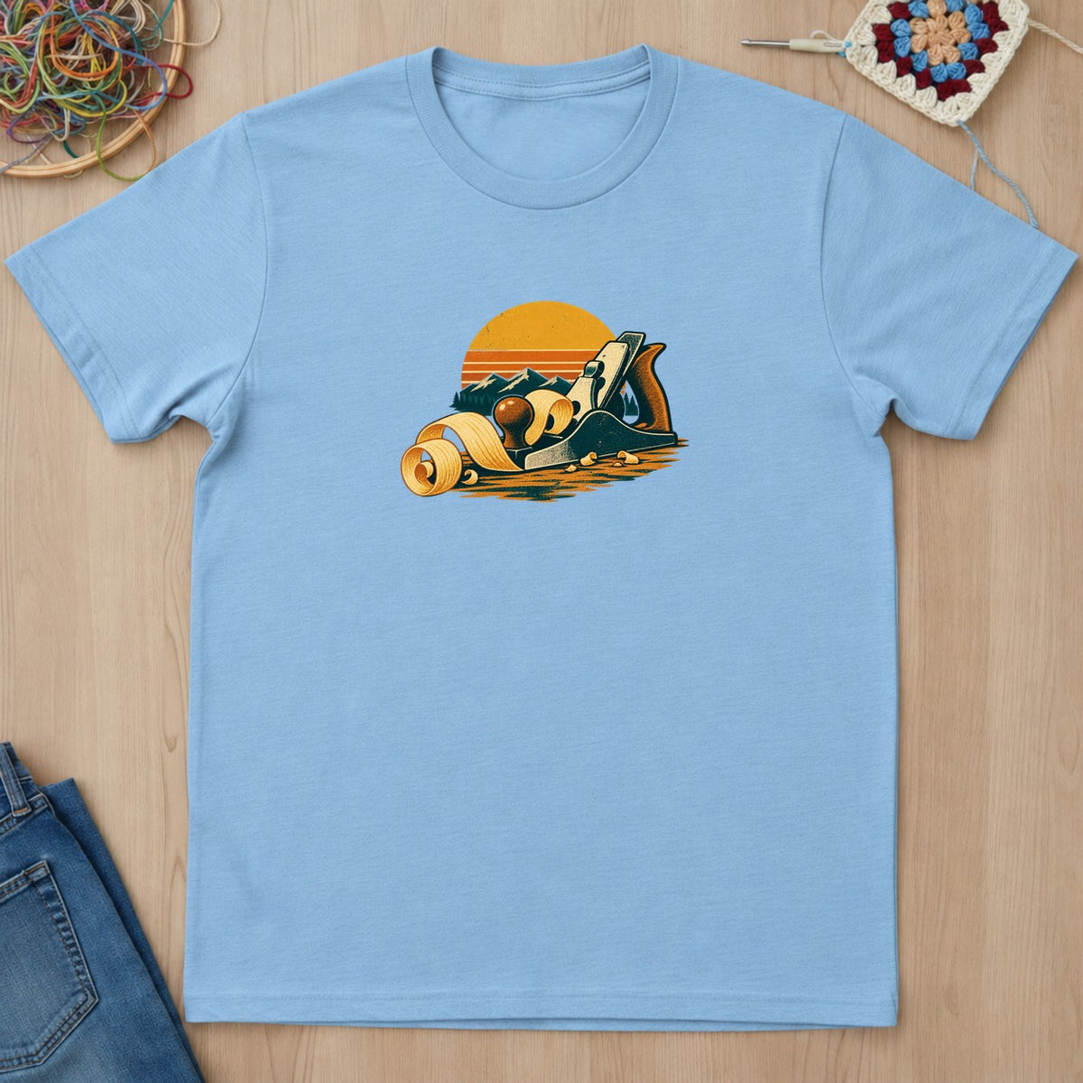 T-shirt mockup — Light Blue
