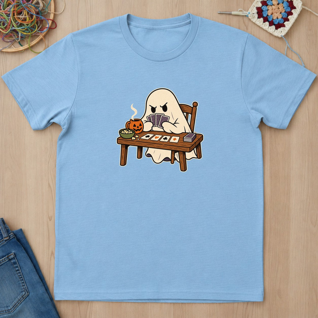 T-shirt bleu clair présenté à plat