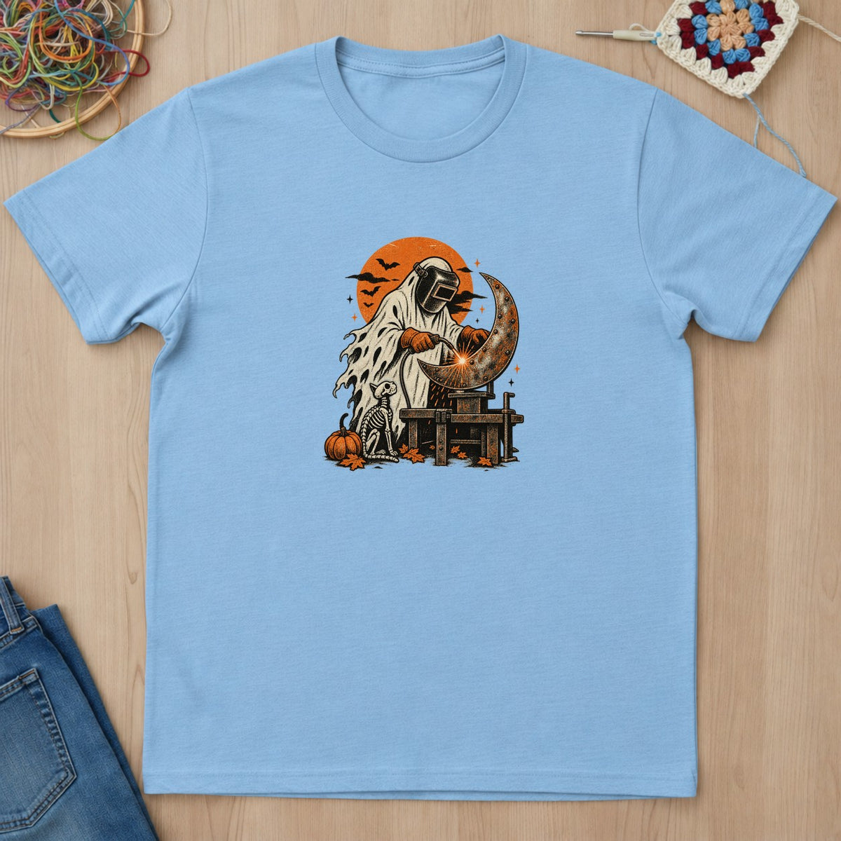 T-shirt mockup — Light Blue