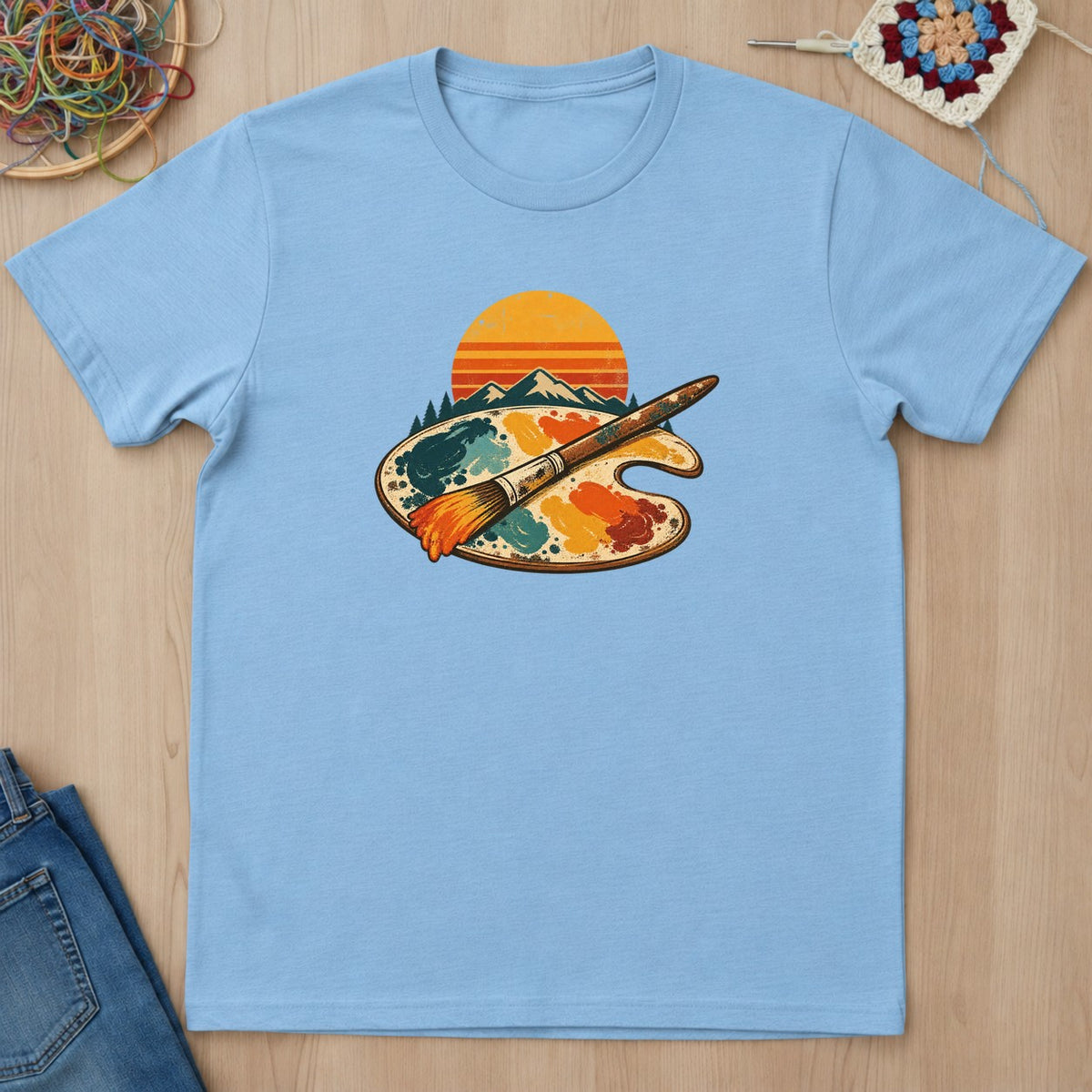 T-shirt mockup — Light Blue