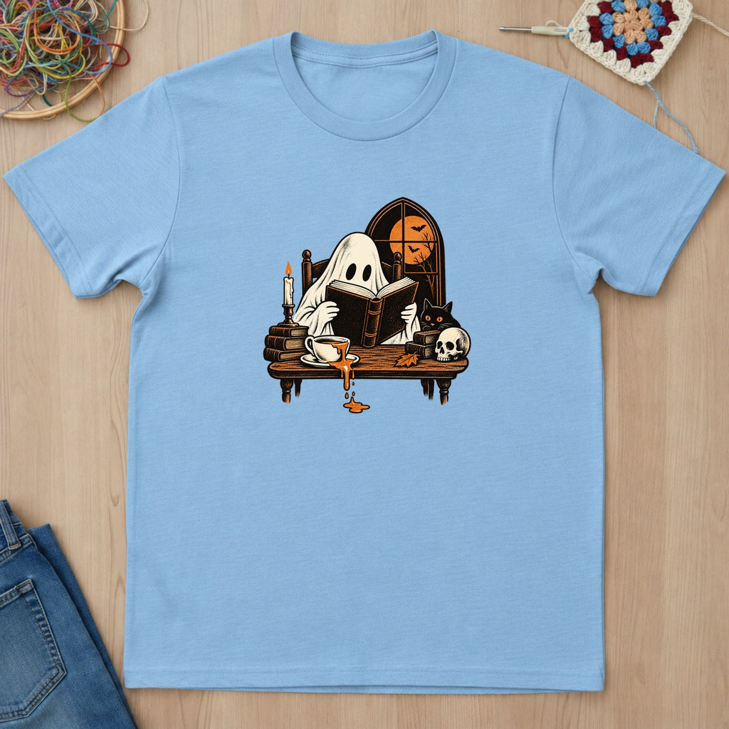 T-shirt bleu clair présenté à plat