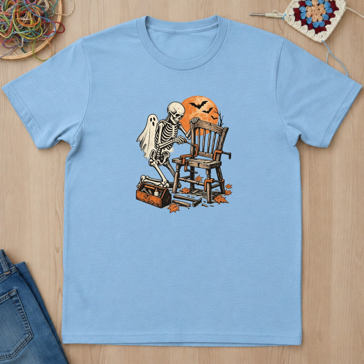 T-shirt mockup — Light Blue