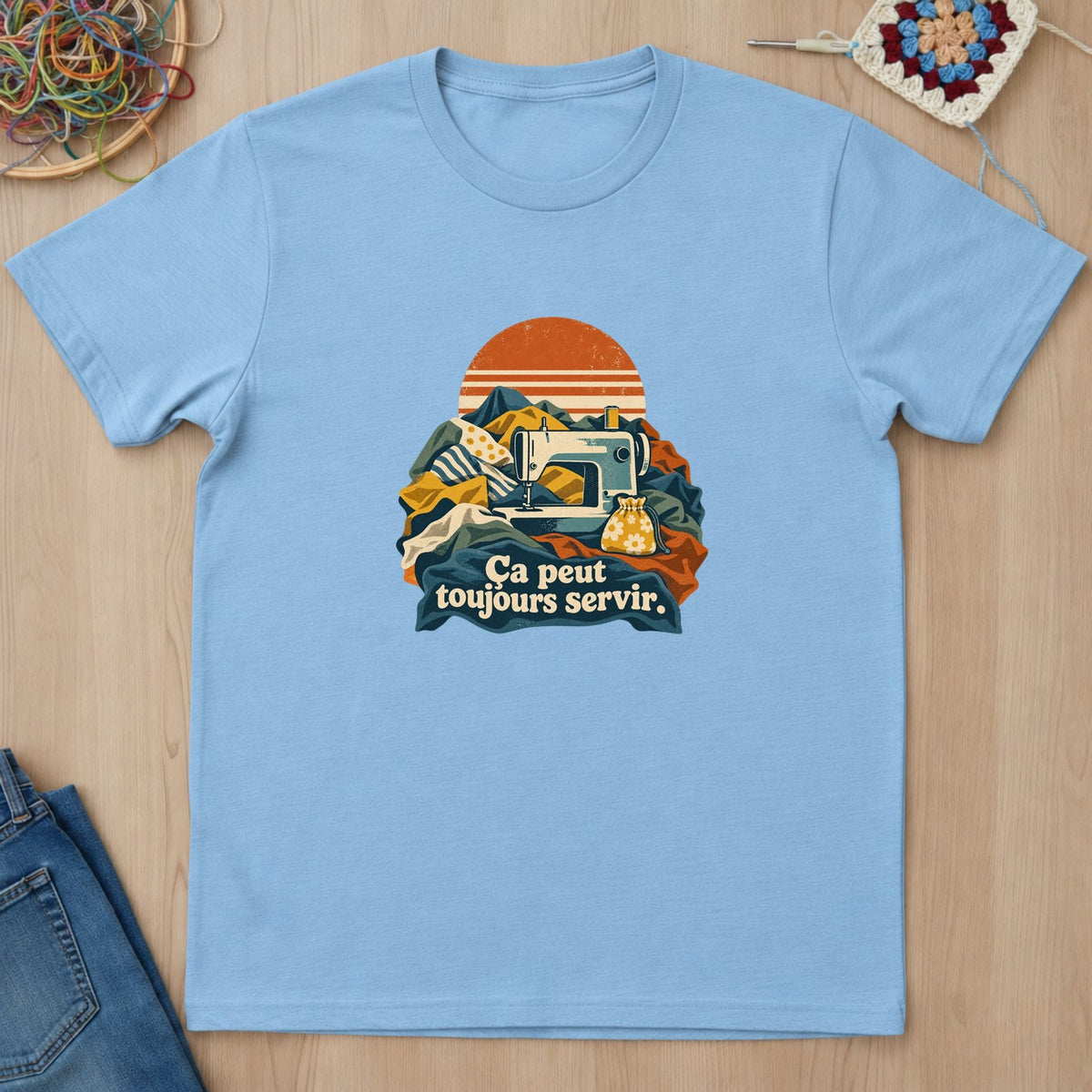 T-shirt mockup — Light Blue